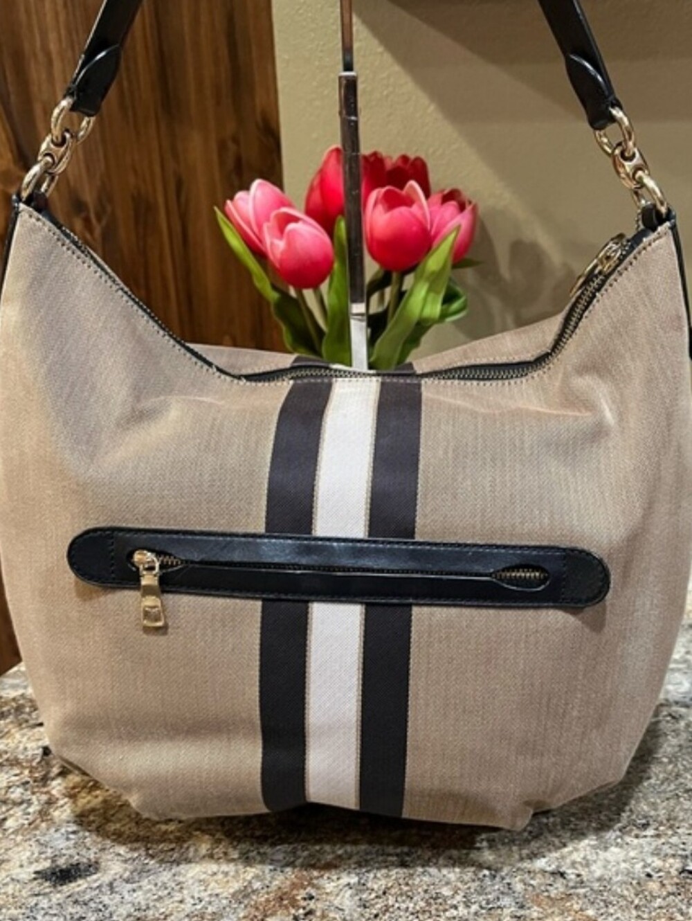 Coach Skylar Hobo Bag with Varsity Stripe - MRSP $398 - Picture 2 of 13